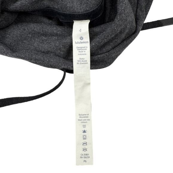 Lululemon Twisted & Tucked Long Sleeve In Heathered Mod Black Size 4 - Picture 9 of 9